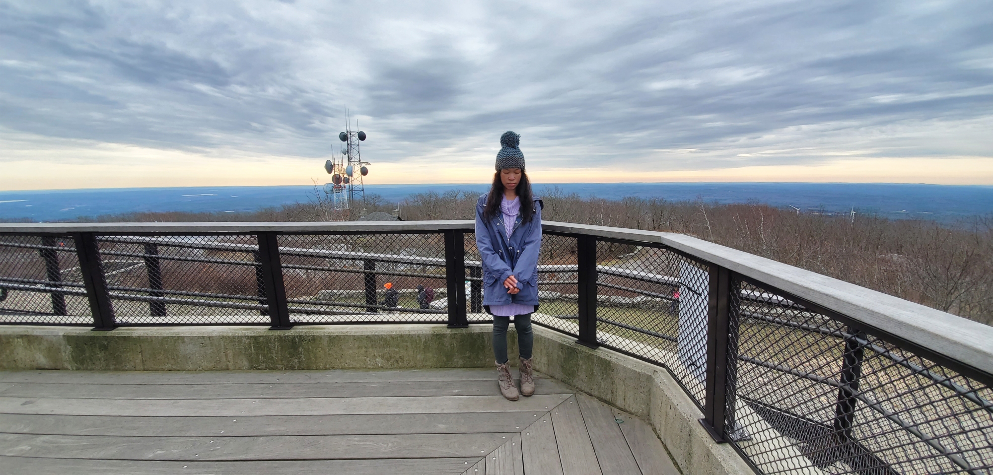 Jendhamuni standing at Mt Wachusett on November 15, 2020